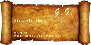 Girardi Imre névjegykártya